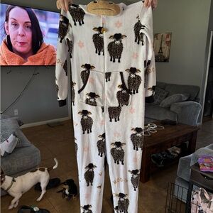 Cozy Sheep Print Onesie Pajamas